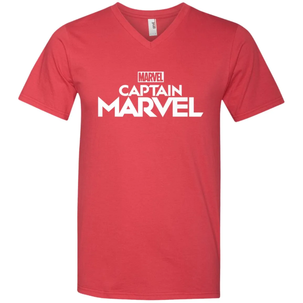 Marvel Captain Marvel Movie Logo White Men V-Neck T-Shirt