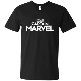 Marvel Captain Marvel Movie Logo White Men V-Neck T-Shirt