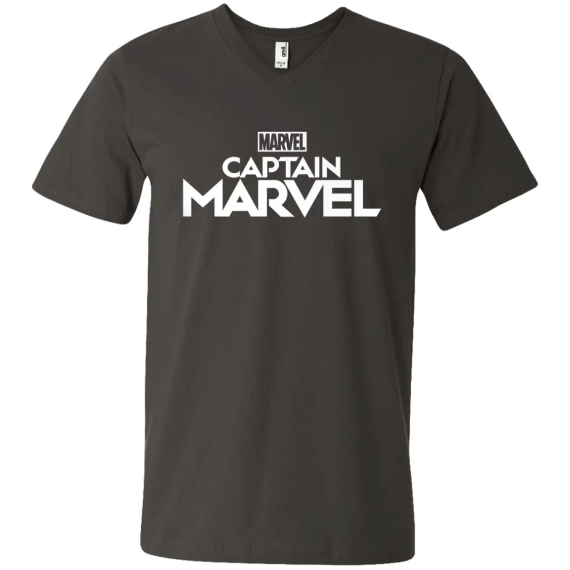 Marvel Captain Marvel Movie Logo White Men V-Neck T-Shirt