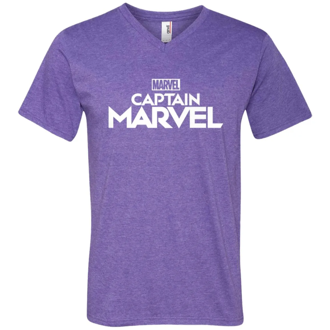 Marvel Captain Marvel Movie Logo White Men V-Neck T-Shirt