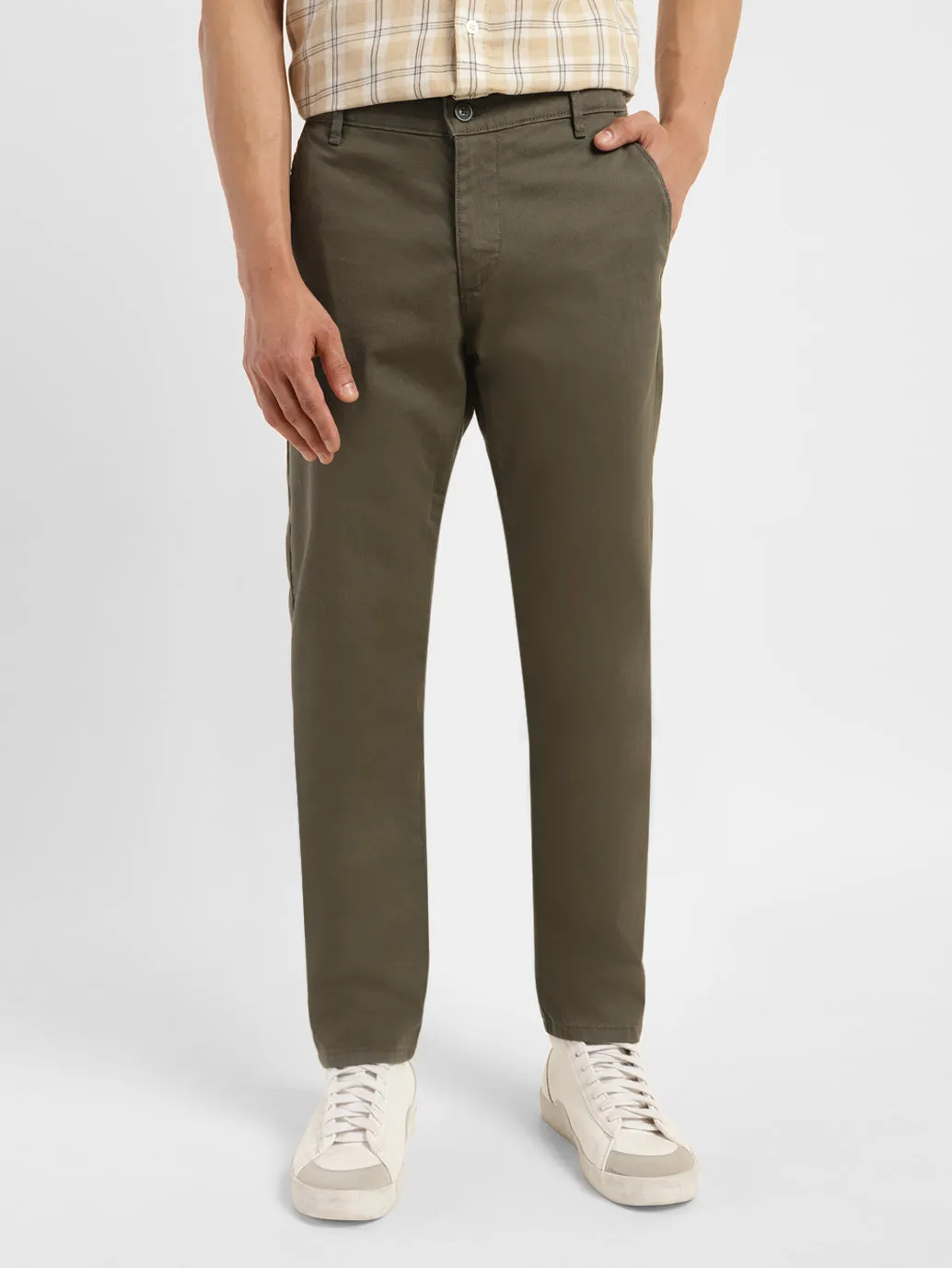 Men's Green Loose Fit Chinos