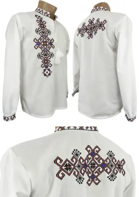 Men's Ukrainian embroidered shirts in short and long sleeves with traditional Vyshyvanka on the back