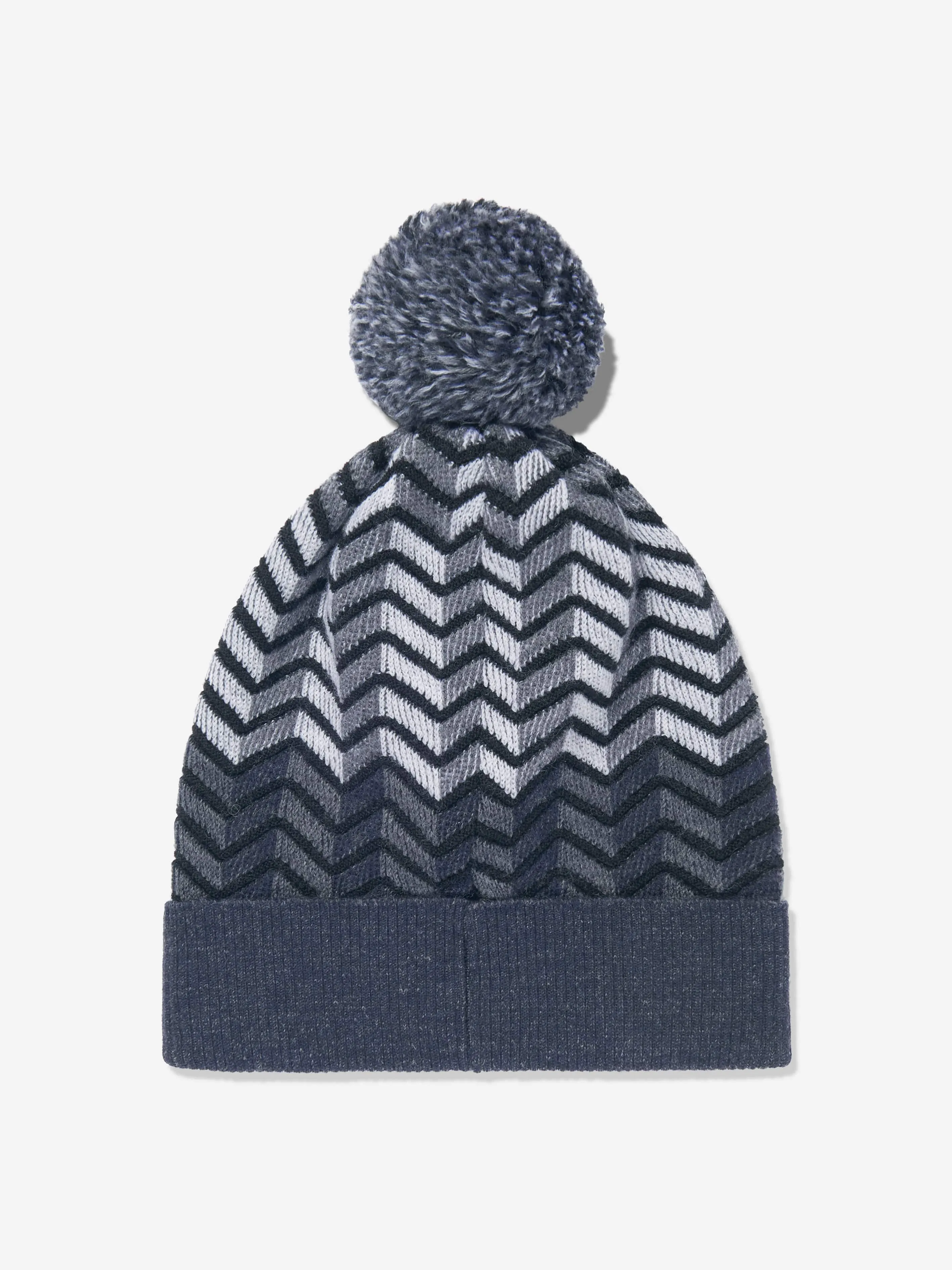 Missoni Boys Wool Zigzag Bobble Hat in Black