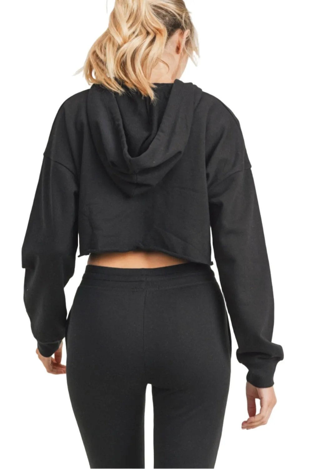 Mono B French Terry Cropped Zip Up Hoodie 9755