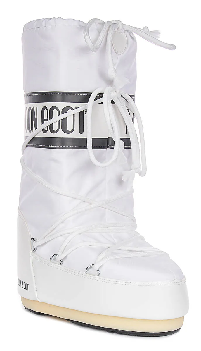 Moon Boot Icon Nylon In White For Women