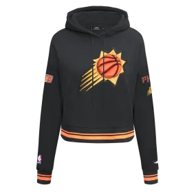 NBA PHOENIX SUNS RETRO CLASSIC WOMEN'S RIB CROPPED PO HOODIE (BLACK/ORANGE)