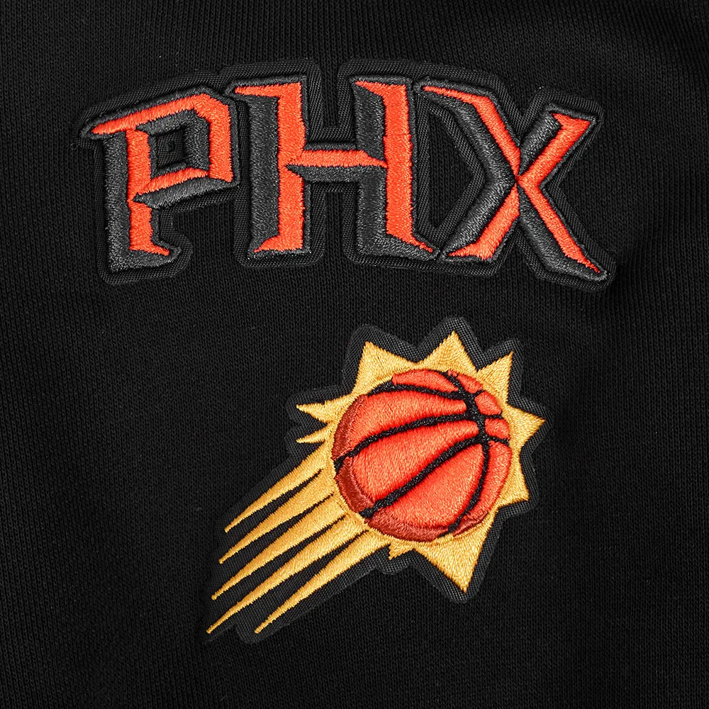 NBA PHOENIX SUNS RETRO CLASSIC WOMEN'S RIB CROPPED PO HOODIE (BLACK/ORANGE)