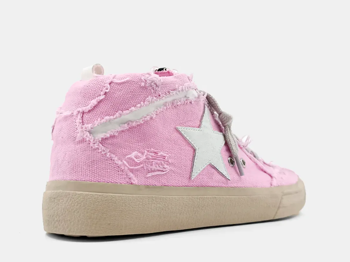 Paulina High Top Sneaker - Pink Canvas