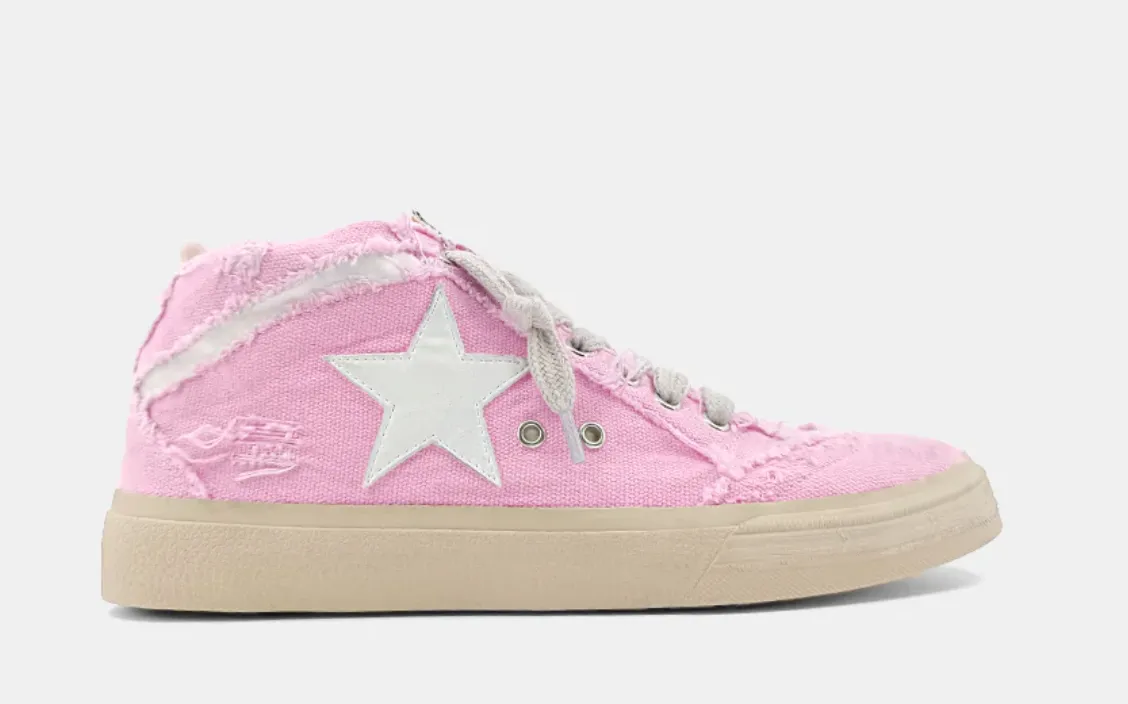 Paulina High Top Sneaker - Pink Canvas