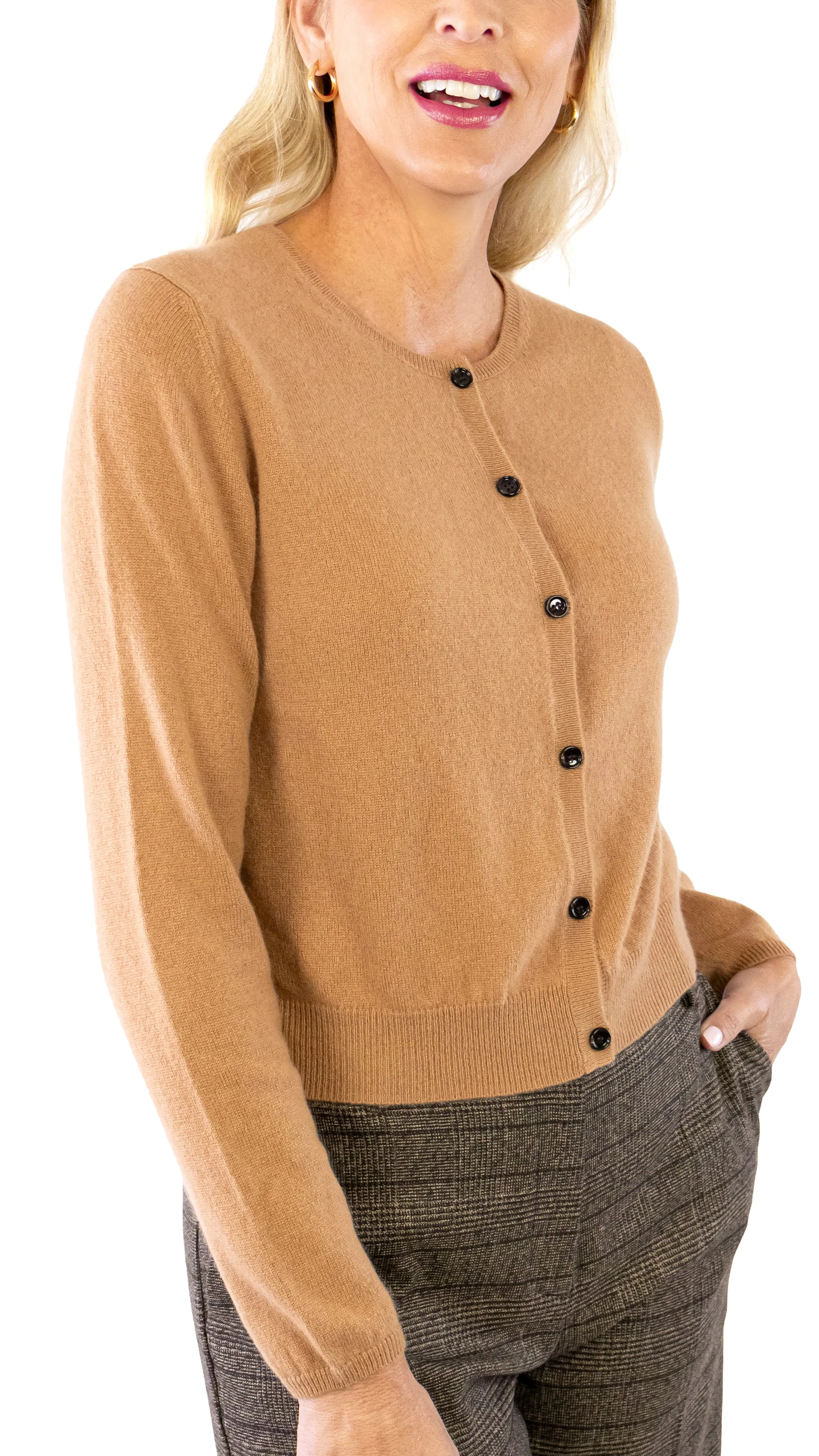 Perfect Button Front Cardigan - Caramel