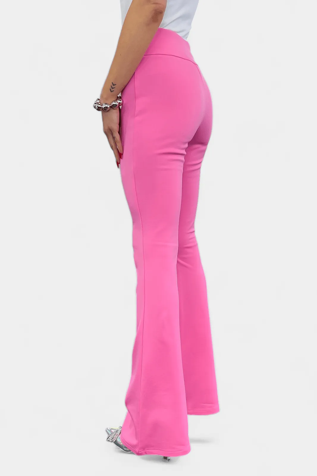 Pink High Waisted Flare Pants [NO RETURNS]