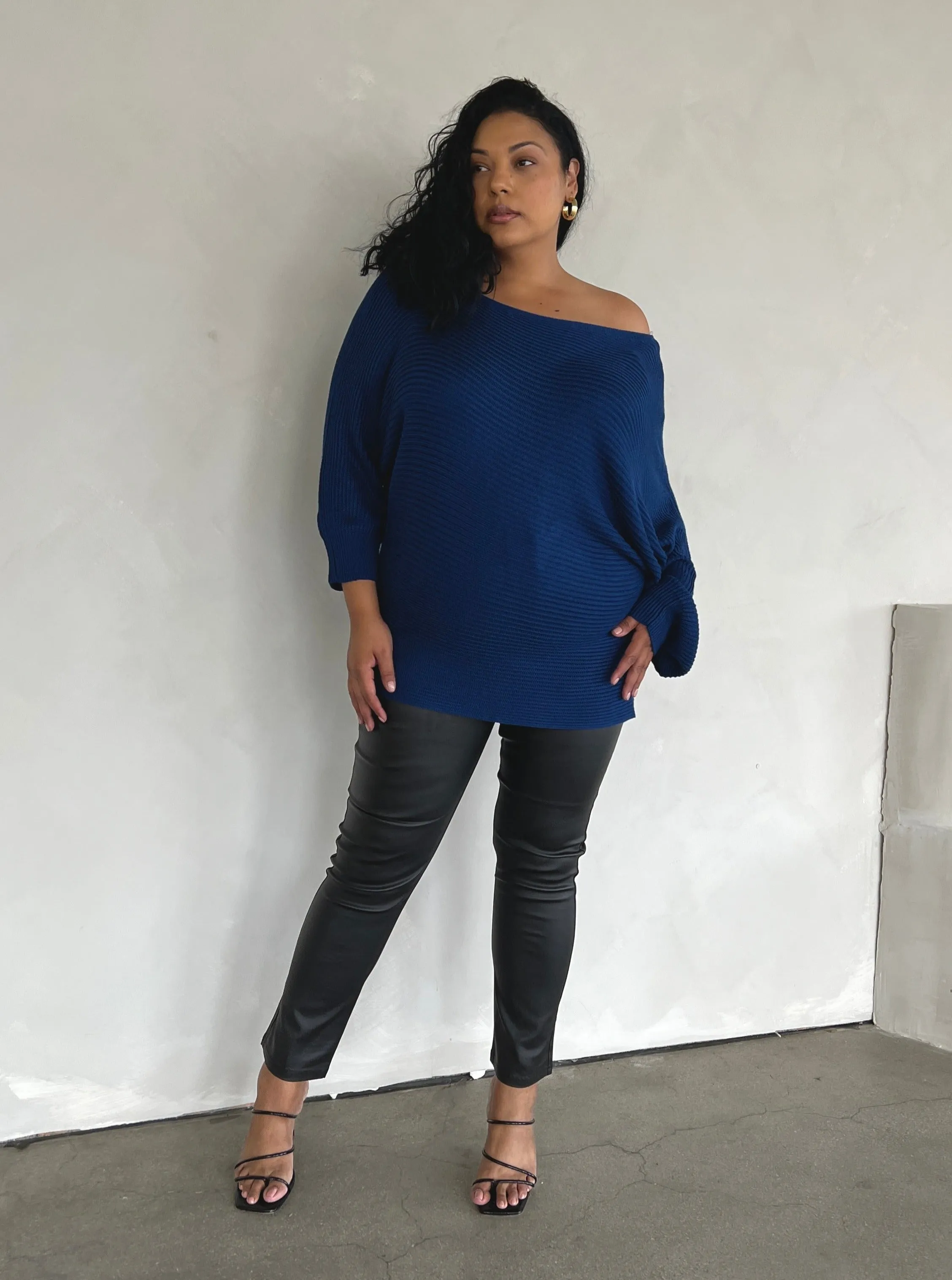 Plus Size Boat Neck Sweater