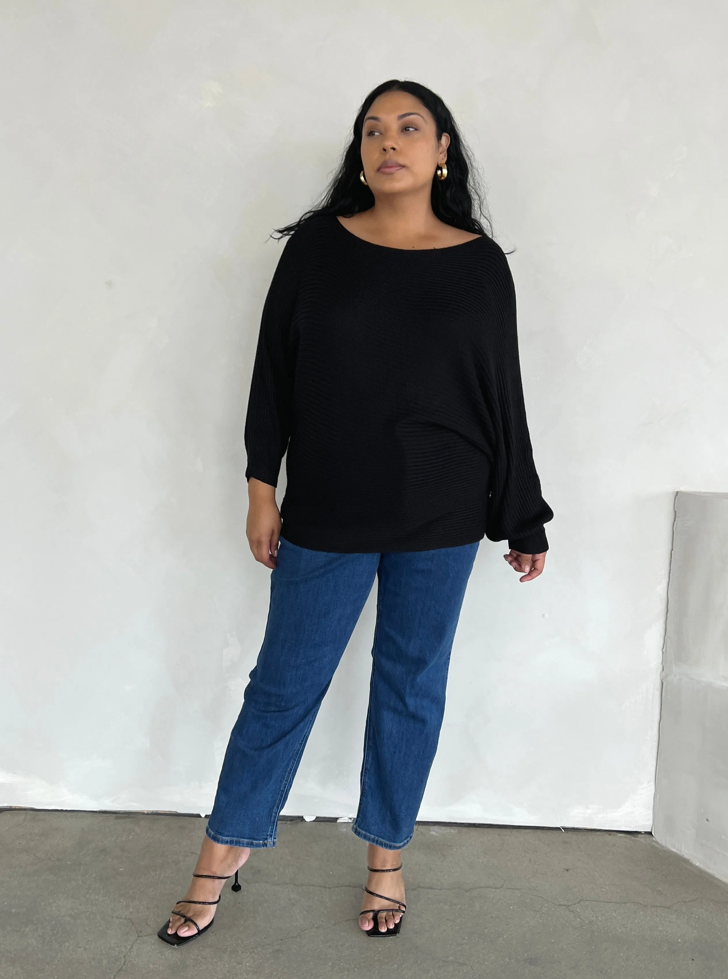 Plus Size Boat Neck Sweater