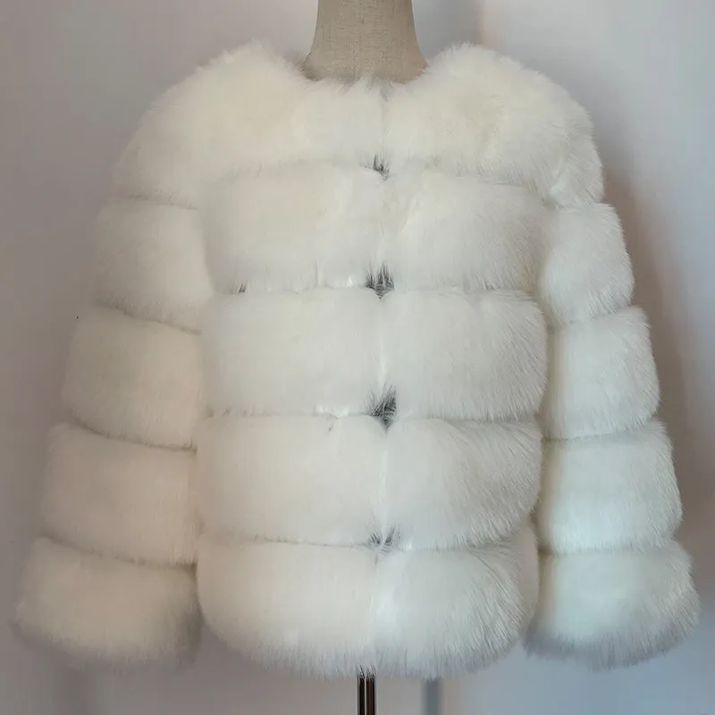 Plush White Faux Fur Jacket