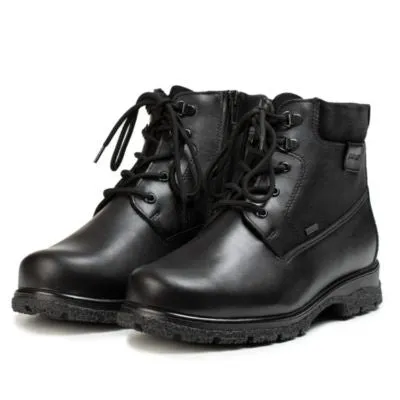 Pomar Myrsky XW Black Leather Men's Winter Ankle Boots