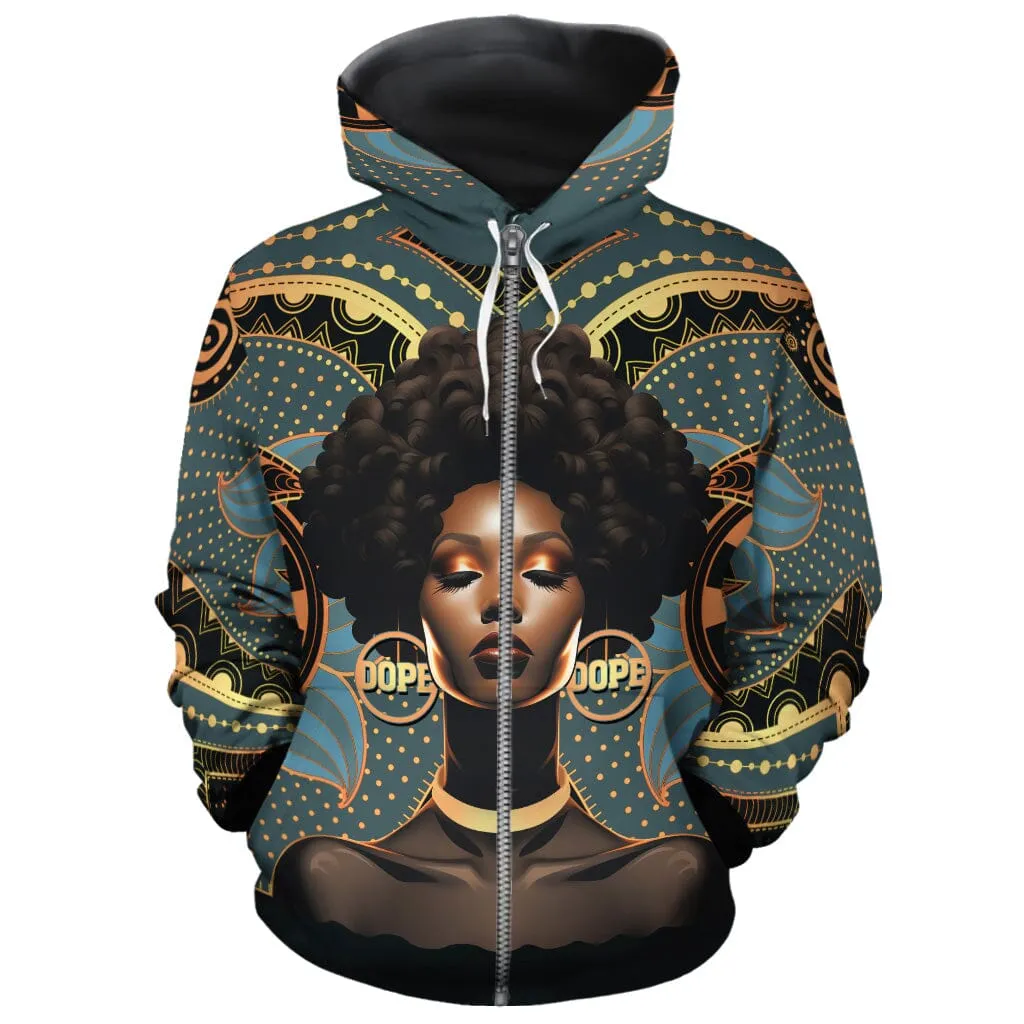 Powerful Woman in Patterns All-over Hoodie