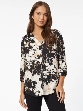 Printed Satin Twill Kelly Blouse