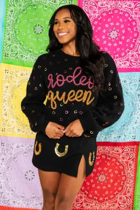 Queen of Sparkles Rodeo Queen Horseshoe Sweater