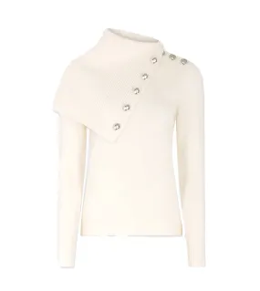 RABANNE Oversize Collar With Gold Buttons Turtleneck