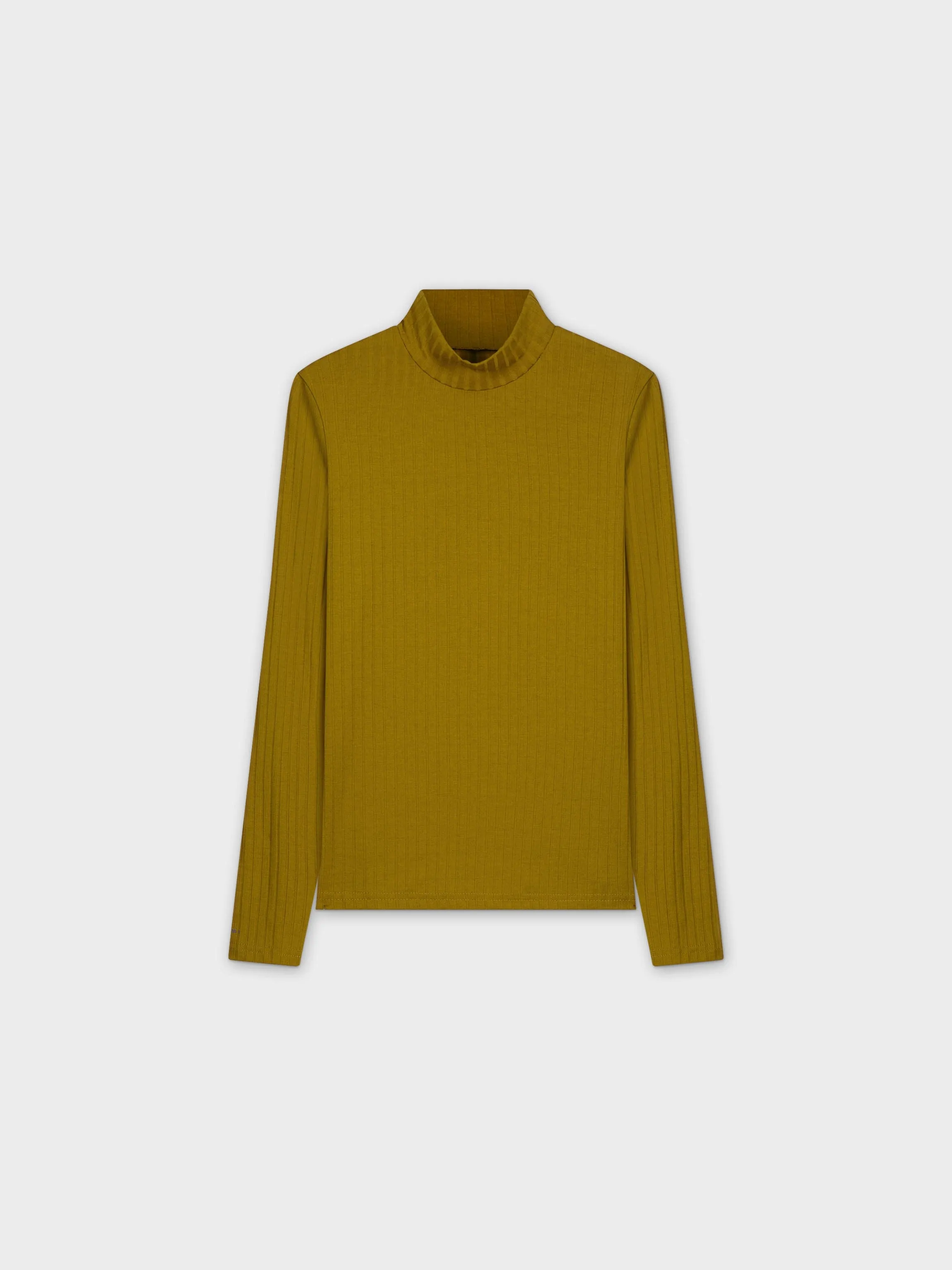 RIBBED JERSEY TURTLENECK-GOLD