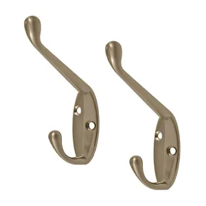 Satin Nickel Double Hat & Coat Hooks