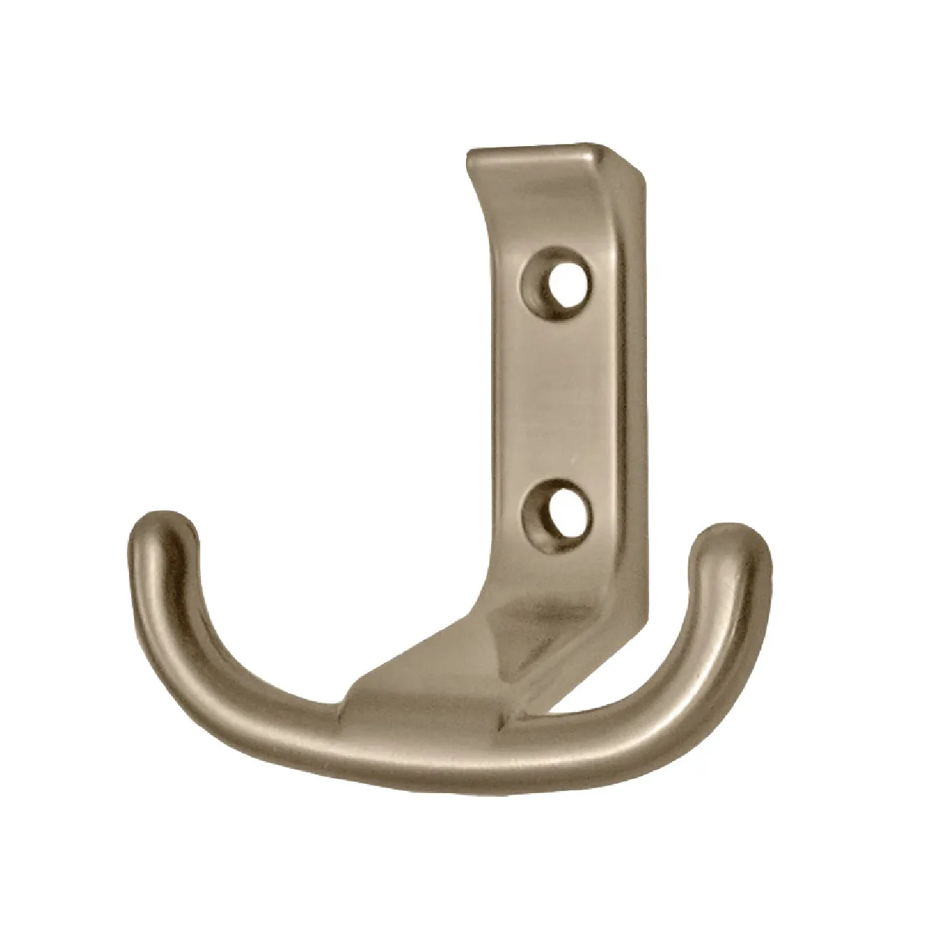 Satin Nickel Large Tee Double Coat Hooks