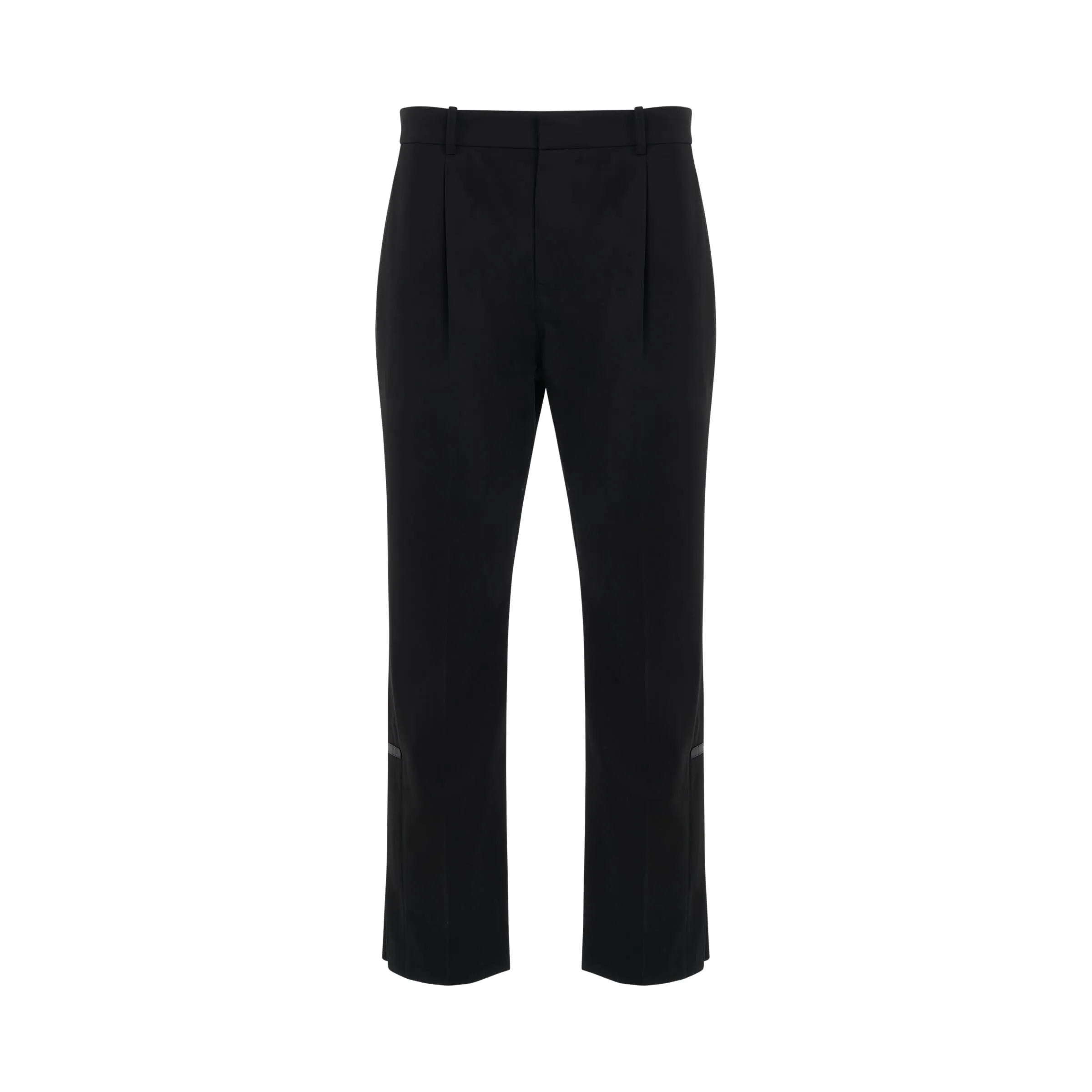 Slim Cotton Trousers in Black