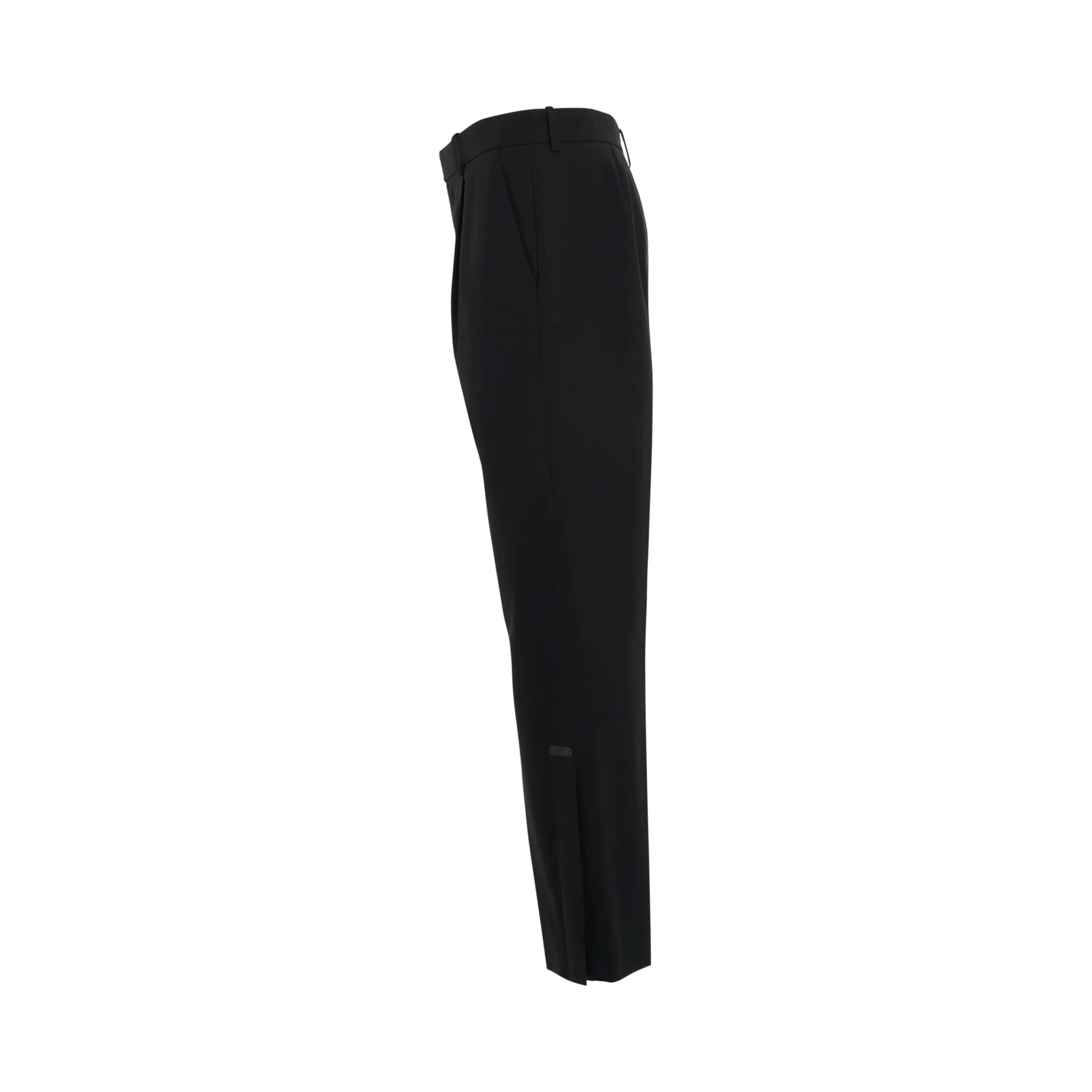 Slim Cotton Trousers in Black