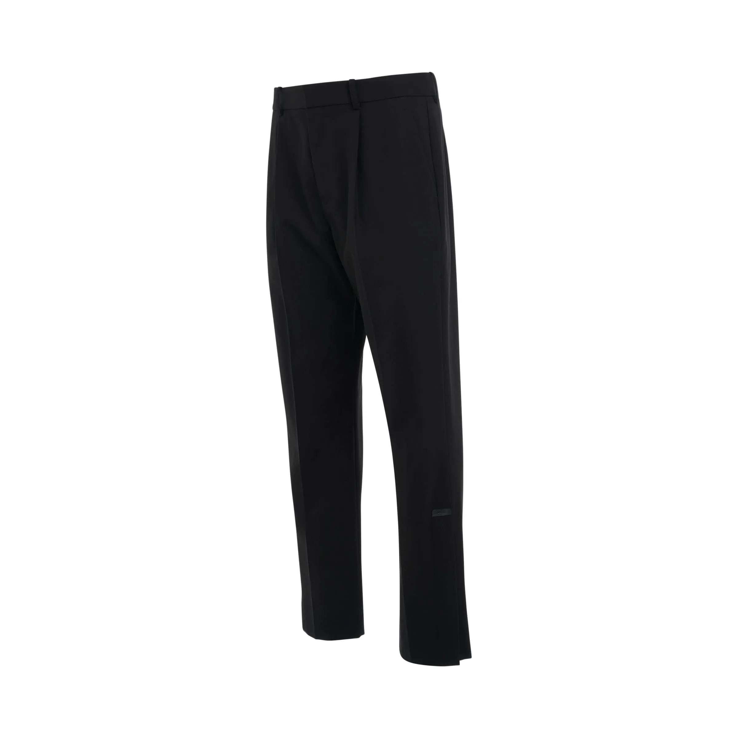 Slim Cotton Trousers in Black