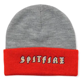 Spitfire Old E Beanie Heather Grey/Red/Gold