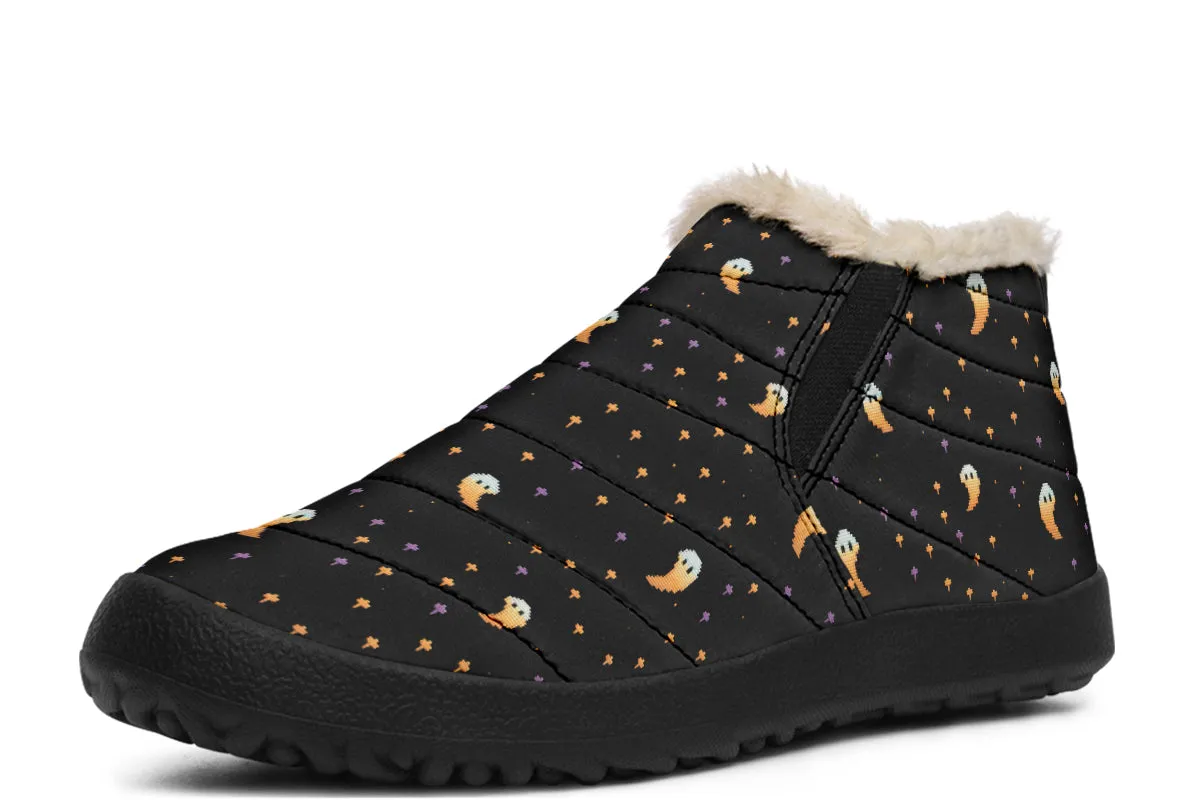 Spooky Soirée Winter Sneakers - Warm & Easy Slip-On Shoes Lined with Vegan Wool with Anti-Slip Soles