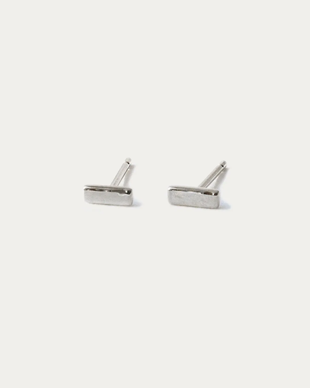 Stripe Stud Earrings - Silver