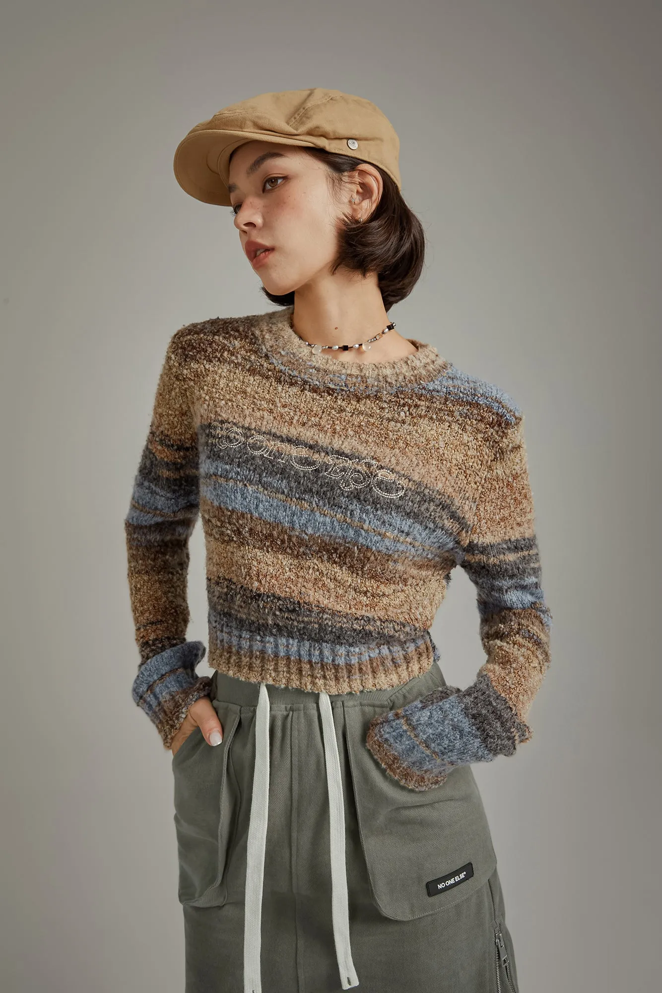 Striped Crop Knit Sweater