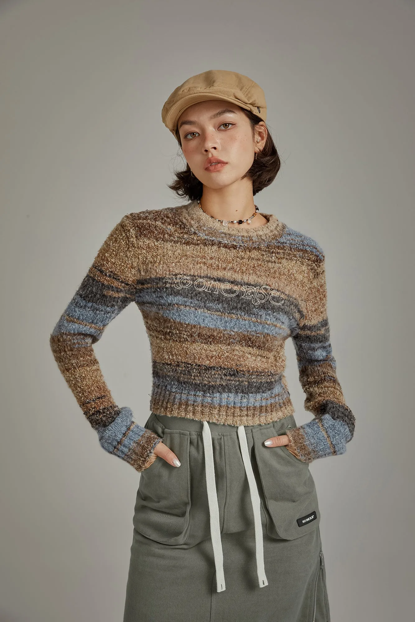 Striped Crop Knit Sweater