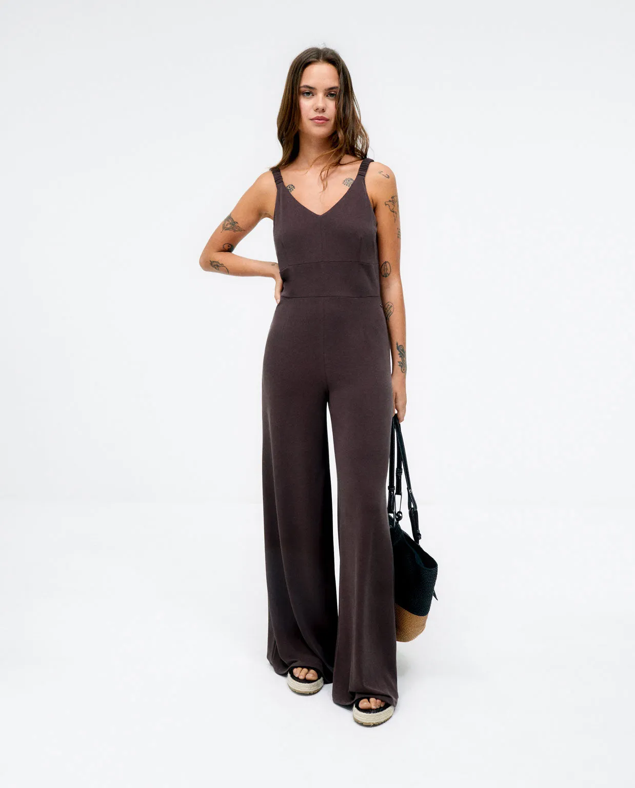 Surkana jumpsuit with straps brown