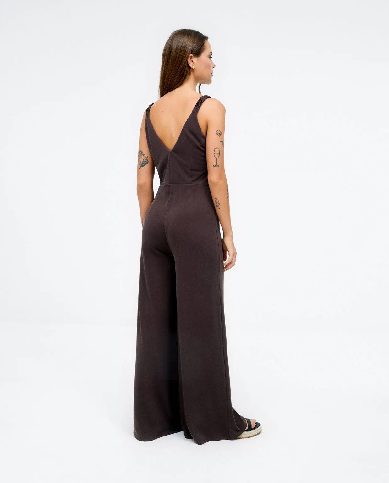 Surkana jumpsuit with straps brown