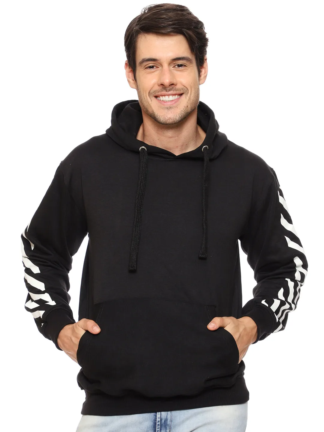 SXV Striped Printed Sweatshirt Hoodie