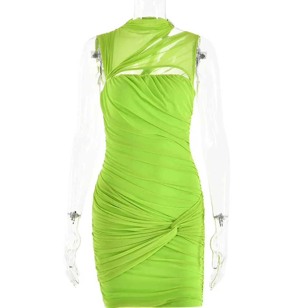 Through See Party Elegant Hollow Mini 2024 Bodycon Summer Short Women Out Club Sexy Dress