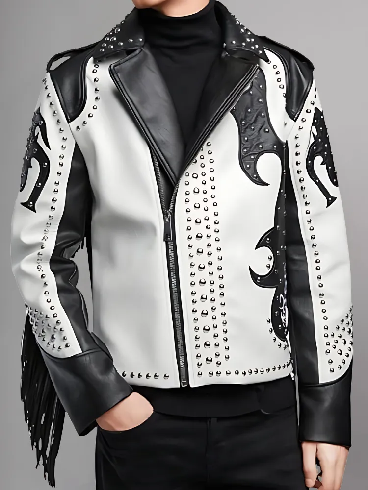 Tribal Rock Punk Gothic Rivet Biker Jacket