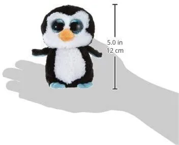 Ty Beanie Boos Waddles Penguin - Icy blue eyes and satiny feathers Penguin 6 inches