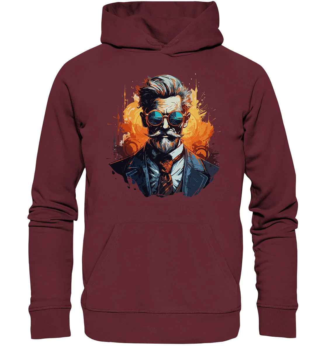 Unisex Bio-Hoodie mit Gentleman Motiv „Der Professor“