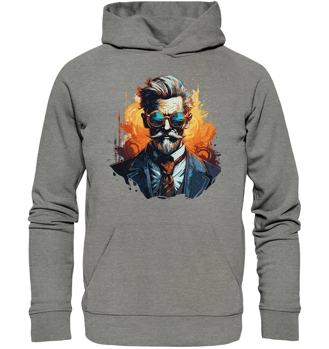 Unisex Bio-Hoodie mit Gentleman Motiv „Der Professor“