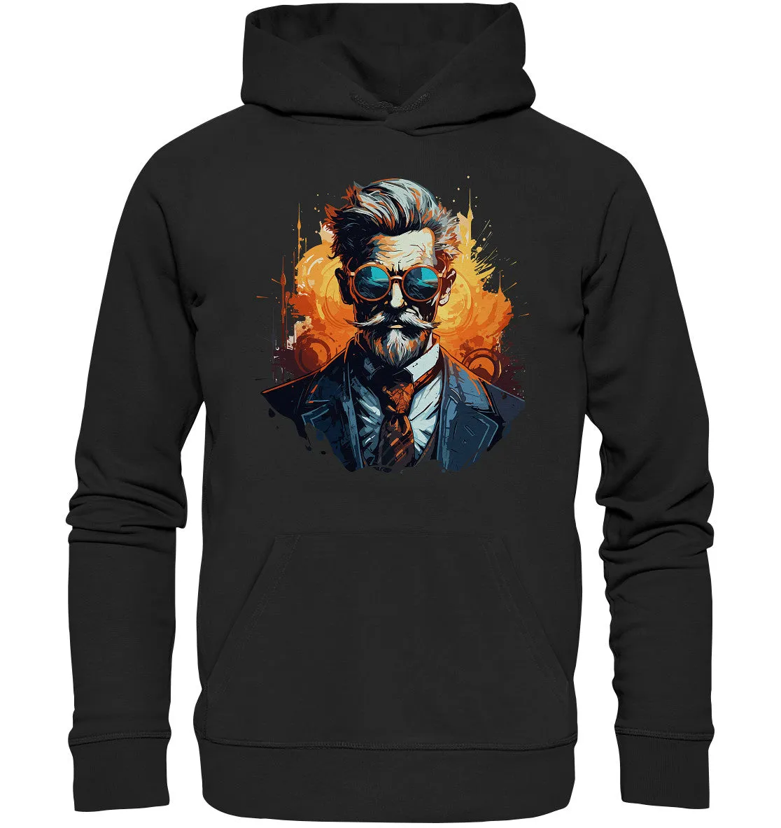 Unisex Bio-Hoodie mit Gentleman Motiv „Der Professor“