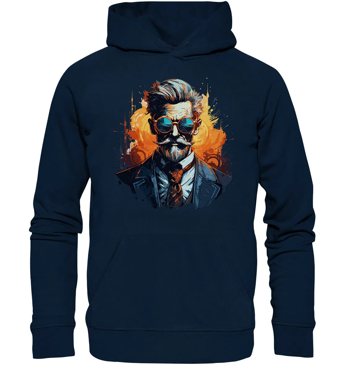 Unisex Bio-Hoodie mit Gentleman Motiv „Der Professor“