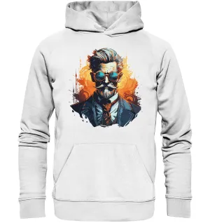 Unisex Bio-Hoodie mit Gentleman Motiv „Der Professor“