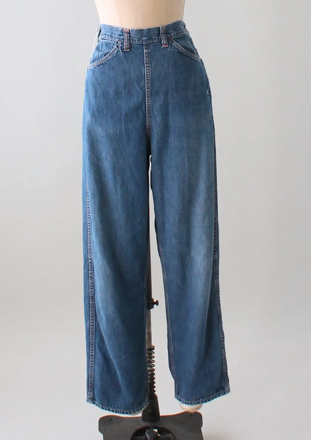 Vintage 1950s Distressed Denim Jeans