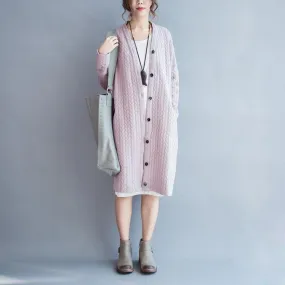 Vintage Pink Long Cardigan