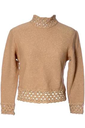 Vintage Tricosa Nouvelle Paris copper gold sparkle top