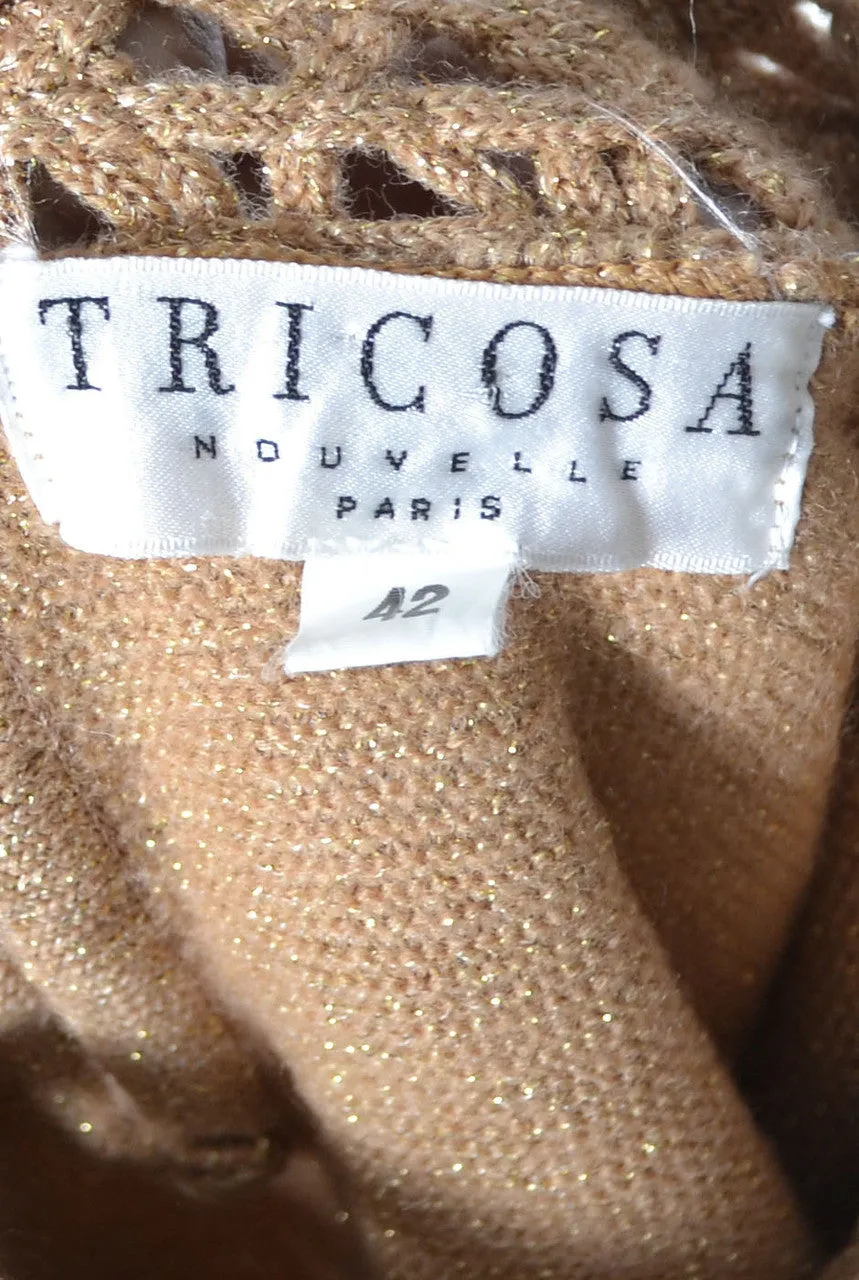 Vintage Tricosa Nouvelle Paris copper gold sparkle top