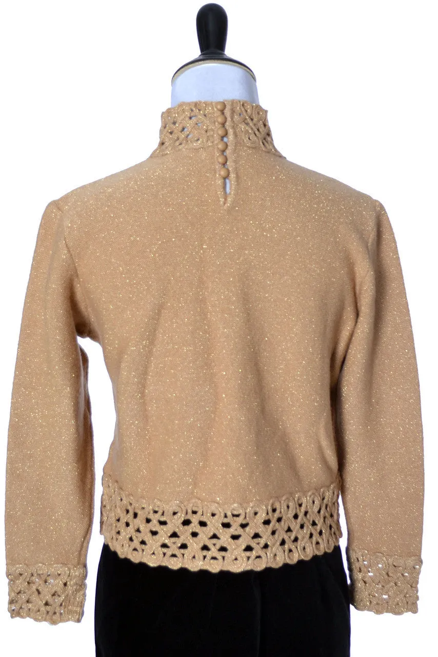 Vintage Tricosa Nouvelle Paris copper gold sparkle top